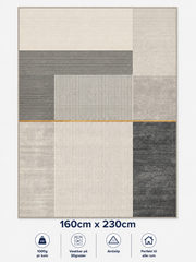 Stilrent tæppe 160x230 cm, Scandi Line Beige