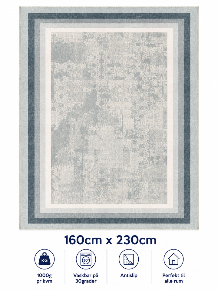 Stilrent tæppe 160x230 cm, Nordic Mist Blue