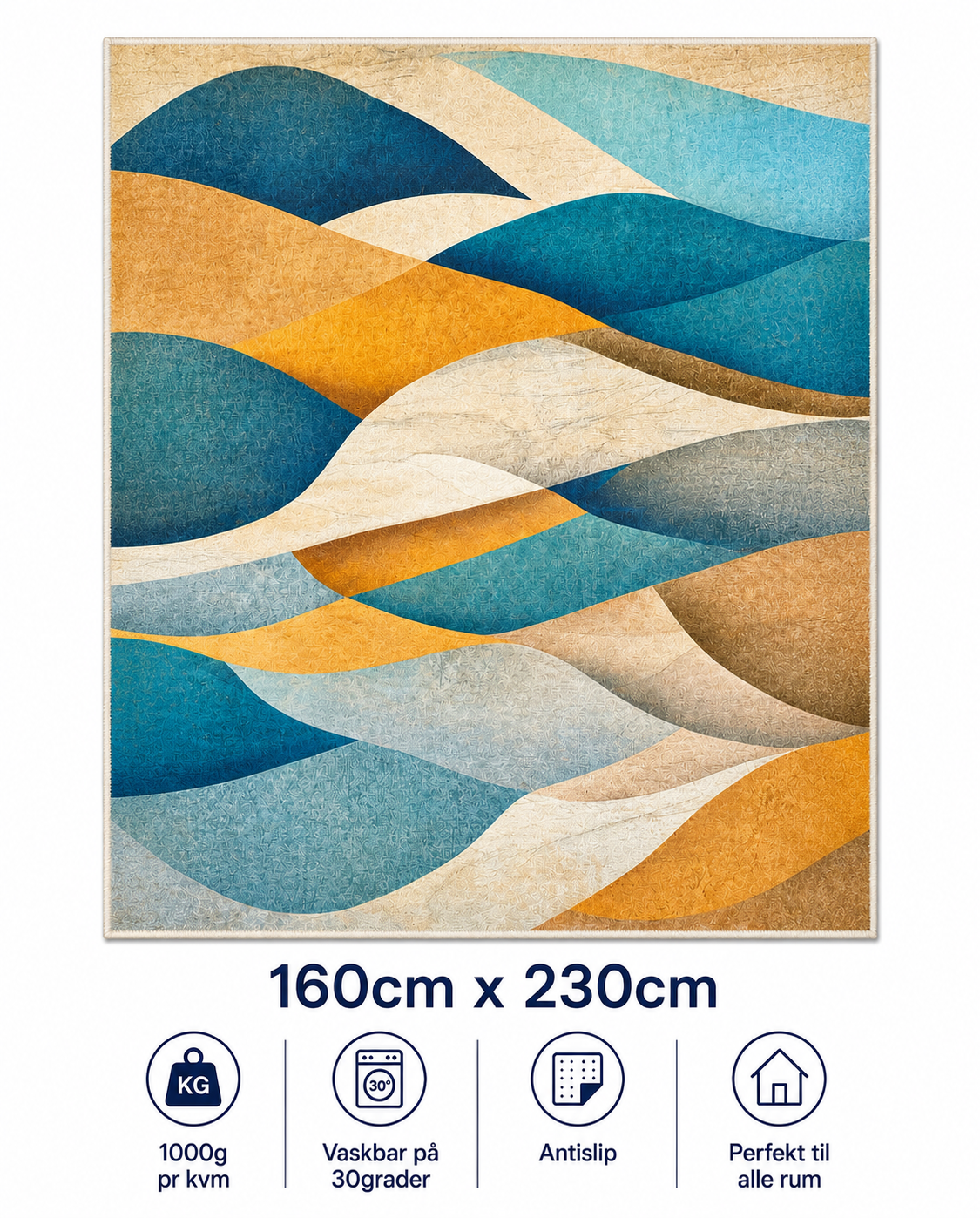 Stilrent tæppe 160x230 cm, Desert Dunes