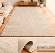 Moderne Relief Tæppe 200x300 cm – Beige/Sand
