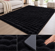 Velour Bubble Tæppe 160x230 cm – Deep Black
