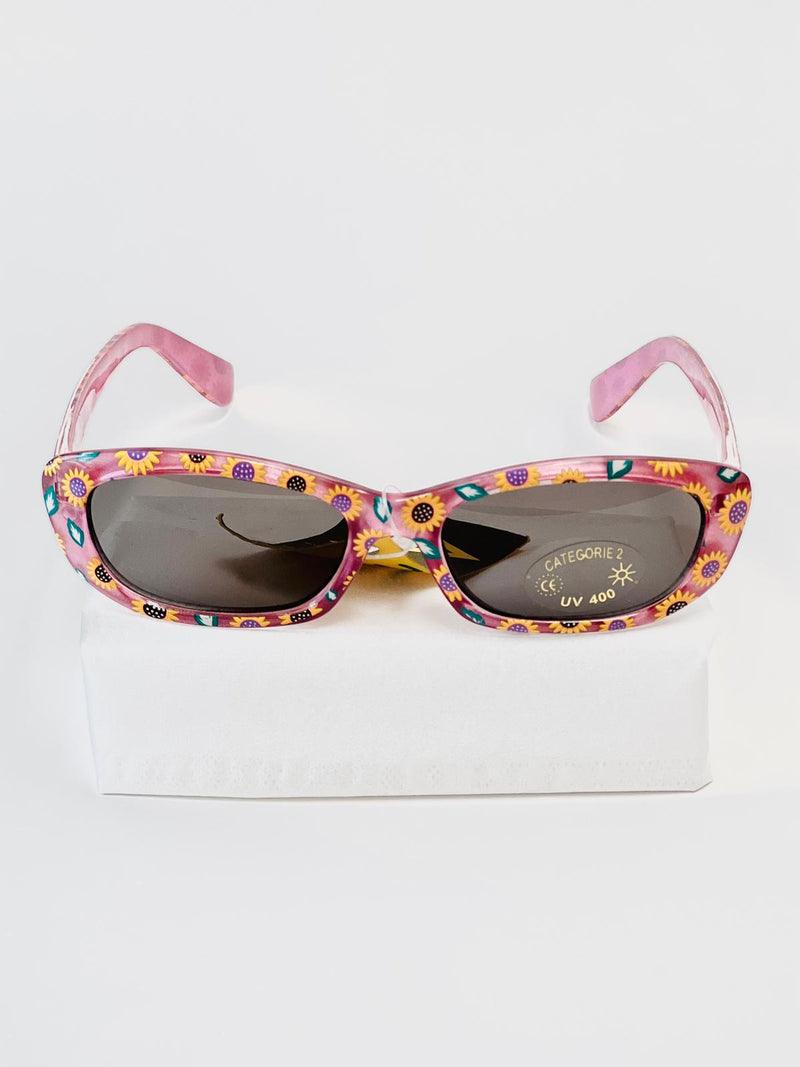 Børne solbriller UV - Pink med sommerblomster