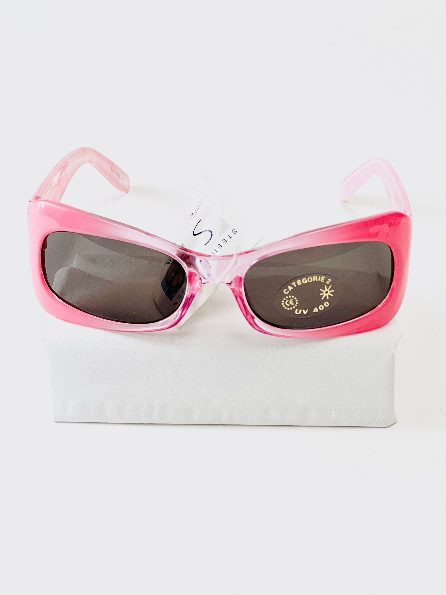 Børne solbriller UV - Pink med farver på side