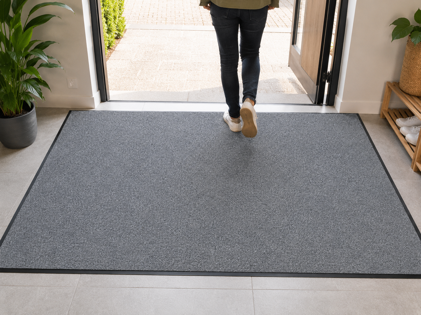 Smudsmåtte 120 × 180 cm – Skridsikker Entrémåtte – mørkeblå