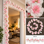 Kunstig Blomsterranke – 210 cm Hvid & Lyserød, kunstig