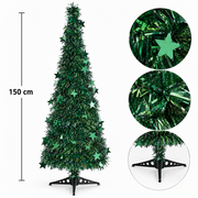 Grønt Metallisk Juletræ med Stjerner – 150 cm