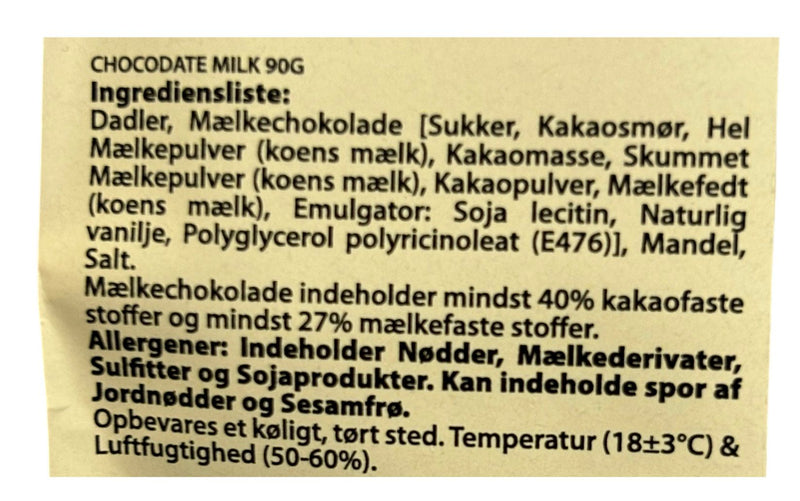 3 Poser Chokolade Dadler med Mandel og Mælkechokolade