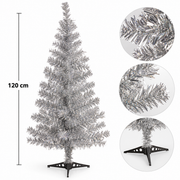 Metallisk Sølv Juletræ – 120 cm - Krist