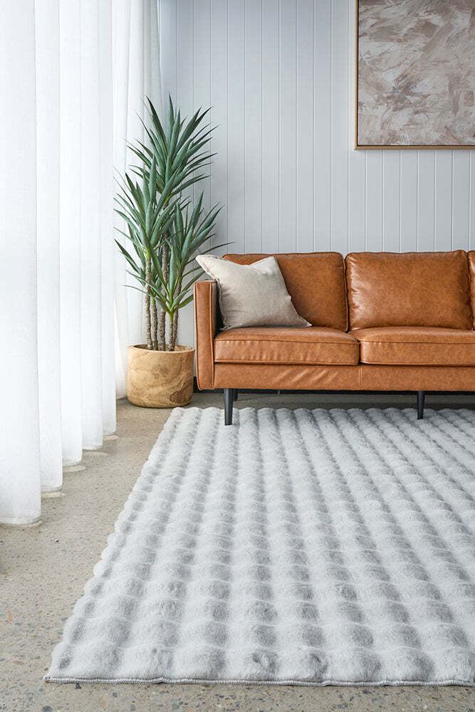 Velour Bubble Tæppe 160x230 cm – Cloud Grey