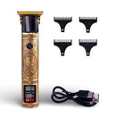 Professionel T-Blade Trimmer i Guld – 3 Timers Driftstid & LED Display