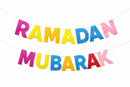 Ramadan Mubarak Guirlande Stor bogstaver I farver