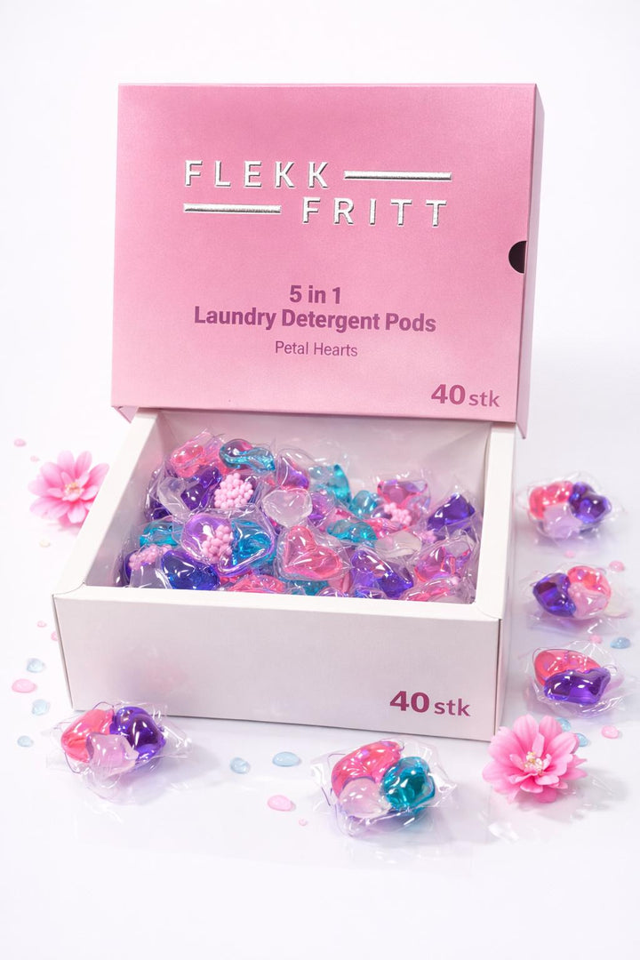 Flekk Fritt vaskemiddel kapsler Petel Hearts 5 i 1 (40 vaskekapsler)