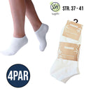 Bambus Ankel Sokker 4 par strømper (hvid) - bambusstrømper - Høj Kvalitet og Komfort!