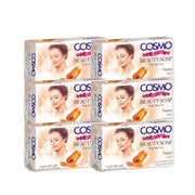 Cosmo Beauty Soap 6-pak a 125g – Sæbebarer til vask og personlig pleje (Papaya)