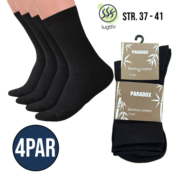 Bambus Sokker 4 par strømper - bambusstrømper - Høj Kvalitet og Komfort! Fra Paradox
