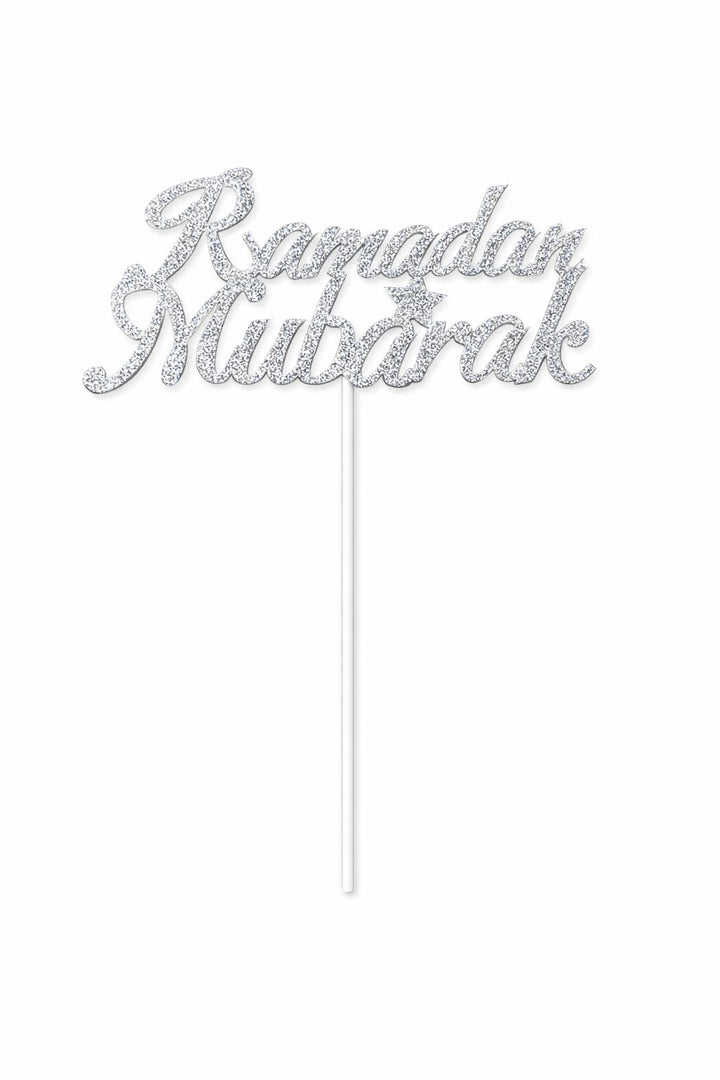 Ramadan Mubarak skilt på pinde 15x20cm