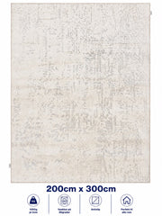Stilrent tæppe 200x300 cm, Ivory Whisper