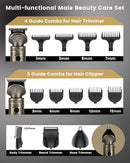 6-i-1 Professionel Hår- & Skægtrimmer – Vintage Bronze Edition (180 min Driftstid)