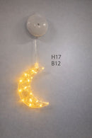 Måne med LED lys på sugekop 17cm, batteridrevet (ekskl,)