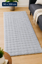 Velour Bubble Løber 90x200 cm – Cloud Grey