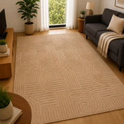 Geo Arch Tæppe 160x230 cm – Teddy Beige