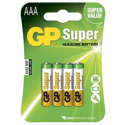 GP Super Alkaline AAA 4-pk ⎮ 4891199000058 ⎮ GT_000311 