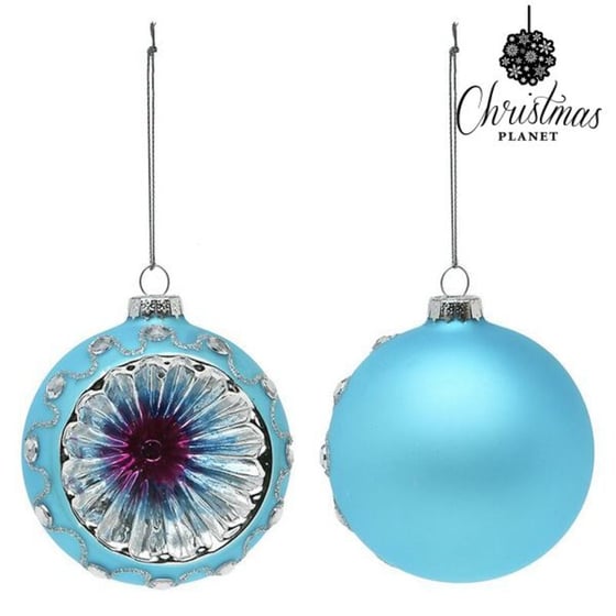 Julekugler Christmas Planet 1693 8 cm (2 uds) Krystal Blå ⎮ 8422259451693 ⎮ BB_S1107266 