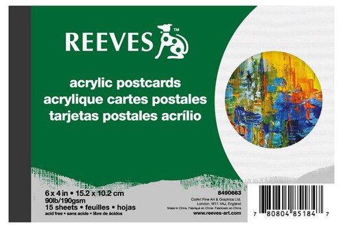 REEVES Reeves Acrylic Postcard 10,2x15,2cm 190g 15 Pages ⎮ 780804861600 ⎮ VE_836595 