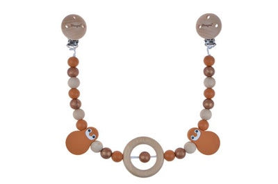 Magni Barnevognskæde i silikone og træ, i kobber/sand