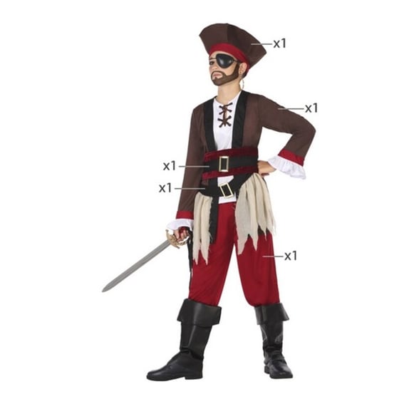 Kostume til børn Pirat (5 Pcs), str. 3-4 år ⎮ 8422259569633 ⎮ BB_S1111474 
