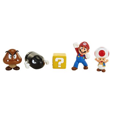 Nintendo - Figursæt 6 cm - 5 Figurer Mario Acorn Plains Diorama