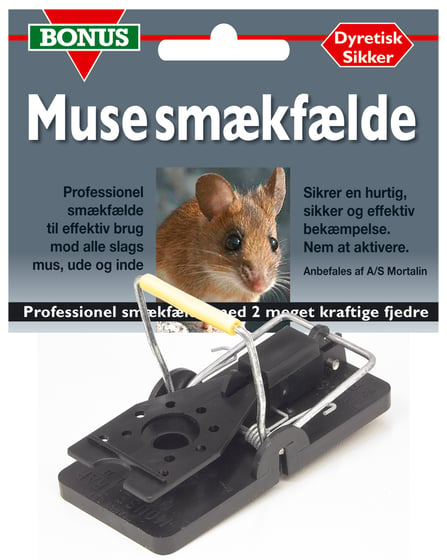 BONUS Musesmækfælde i plast, dyreetisk 1 stk. ⎮ 5708787000064 ⎮ FS_000171 