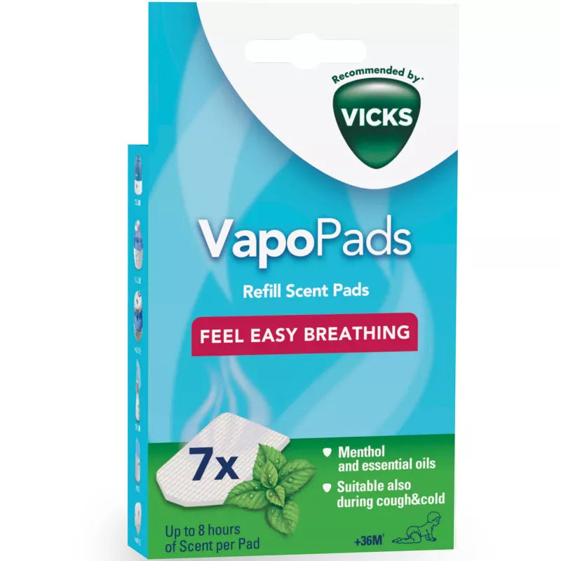 Vicks, VapoPads, klassisk mentol, 7 duft pads