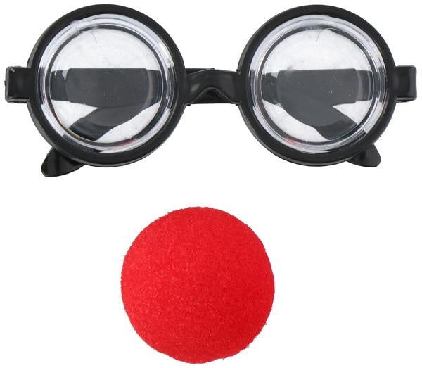 Party time - klovnebrille med skumnæse