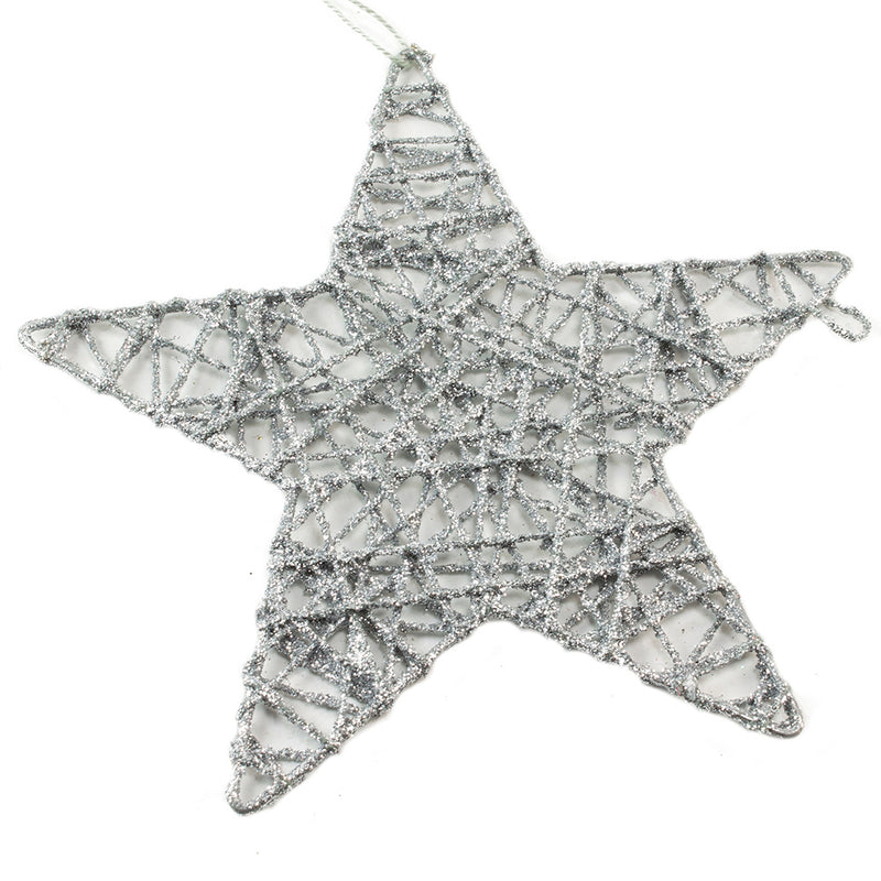 Krist - 30cm metal stjerne med glimmer