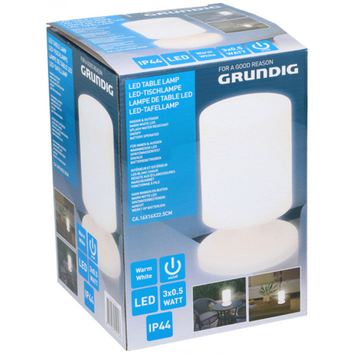 Grundig - Batteridrevet bordlampe 22,5 x 16 cm