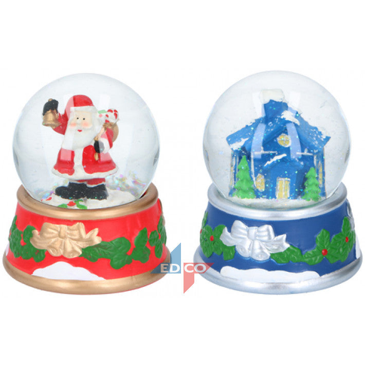 ArtiCasa - Juledekoration glaskugle på 10cmØ med porcelænbund