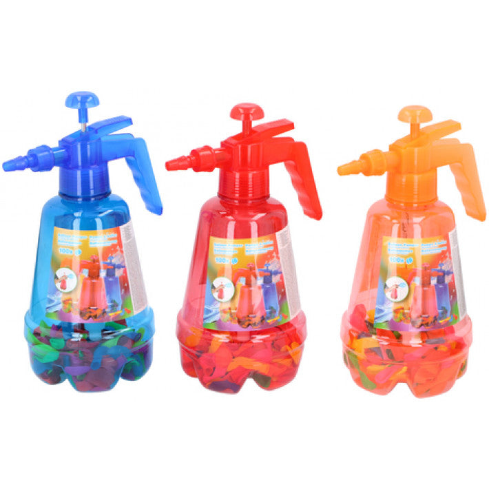 EddyToys - Vandballonesæt pumpeflaske med 100balloner. Pga lagersyting sender vi en tilfældig farve