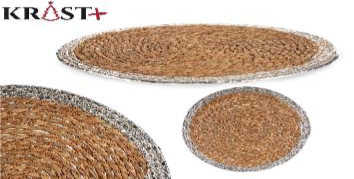 Krist - Stor underlag  Metaliskfarve Sølvkant 38cm