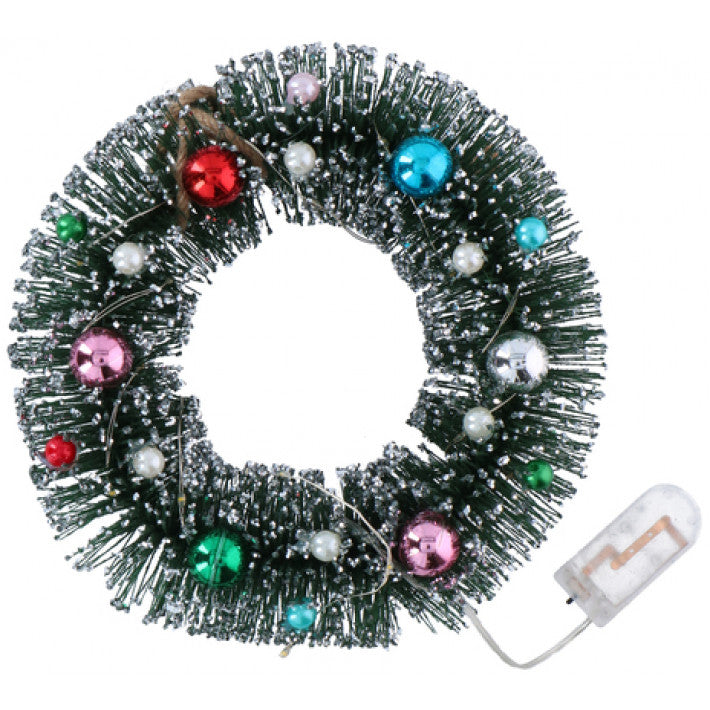 Christmas Gifts - 18,5 cm Julekrans med 20 led lys spots inkl batterier