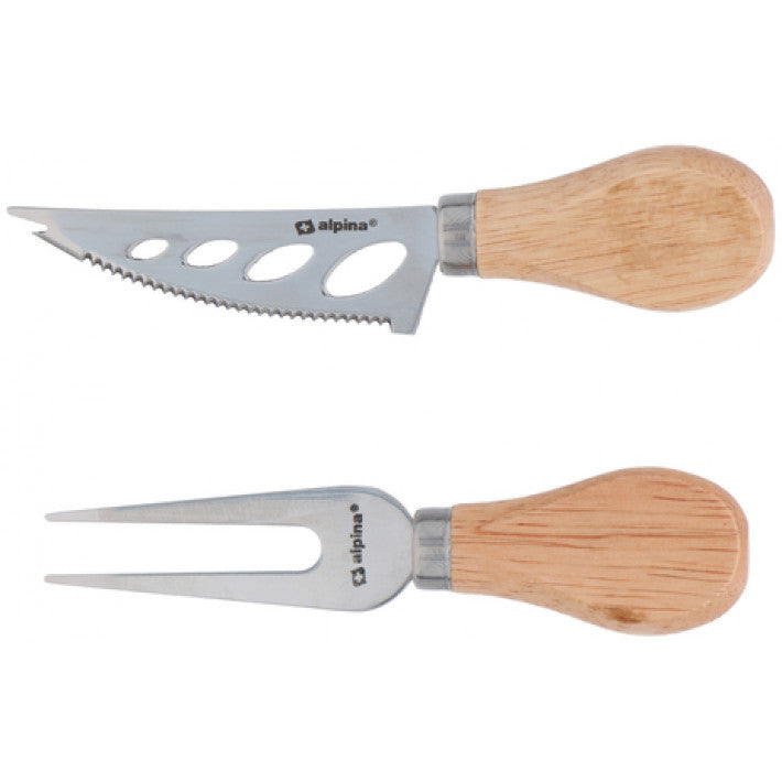 Alpina - Sæt med ostekniv og -gaffel 13, 14 cm. Rustfri