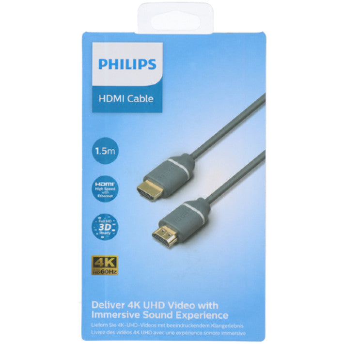 Philips - HDMI Ledning 1,5 Meter 4K UHD Med Udviklet Lyd Oplevelse