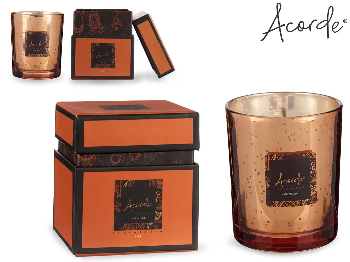 Acorde - 42timer Duftlys i gaveæske, ekstra koncentreret premium design. Orange & kanel Kapacitet: 200gr Varighed: 42 timer