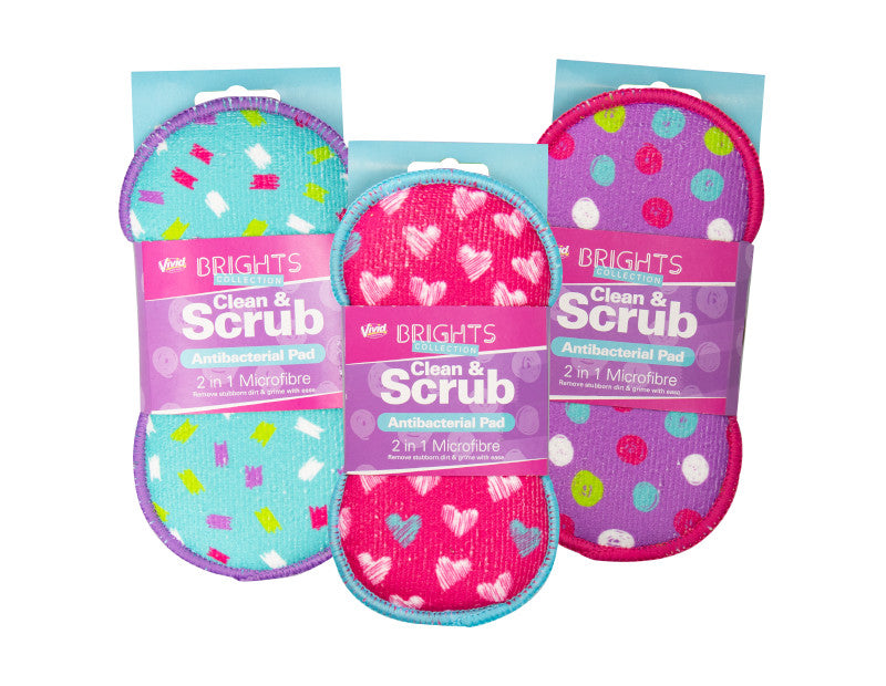 Vived2 In 1 Antibacterial Microfibre Cleaning Pad Brights - Dollarstore.dk