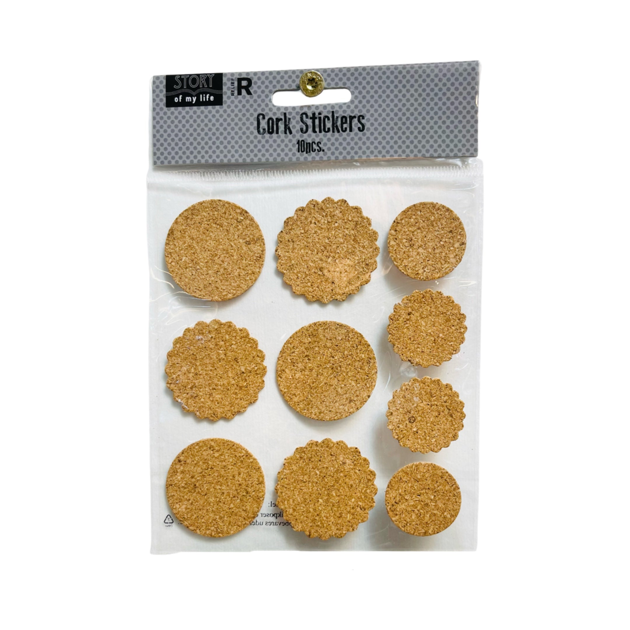 SOF - Kork Klistermærker 10stk - 3cm & 4cm