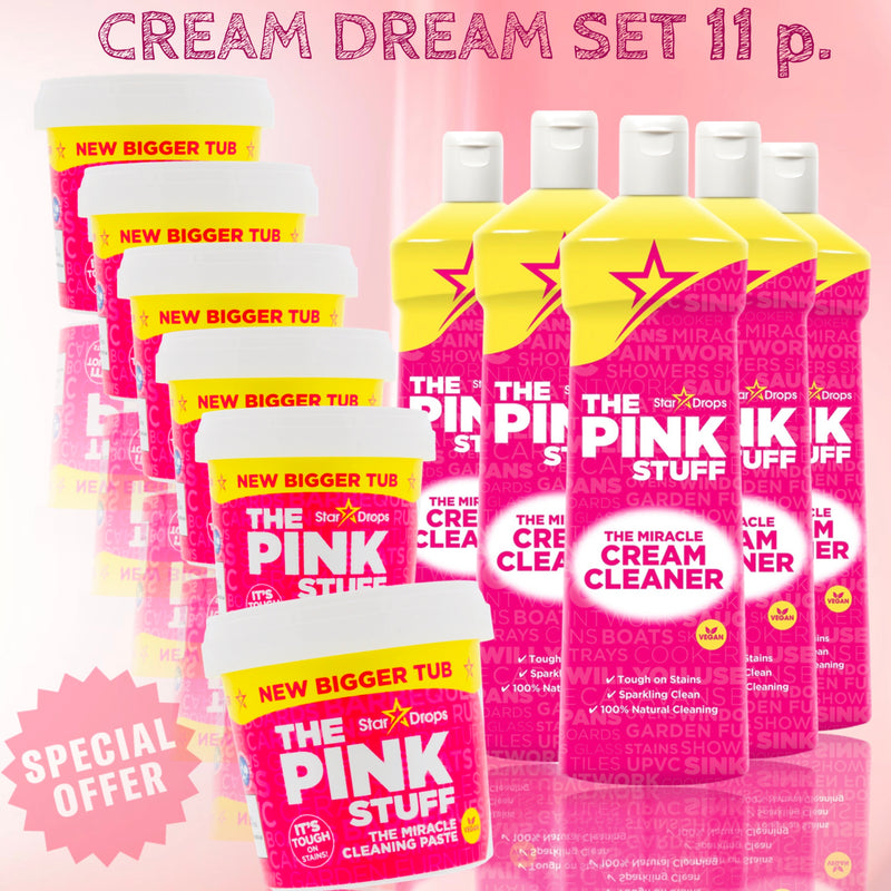 The Pink Stuff Cream Dream Sæt Med 11 Dele - Bestseller