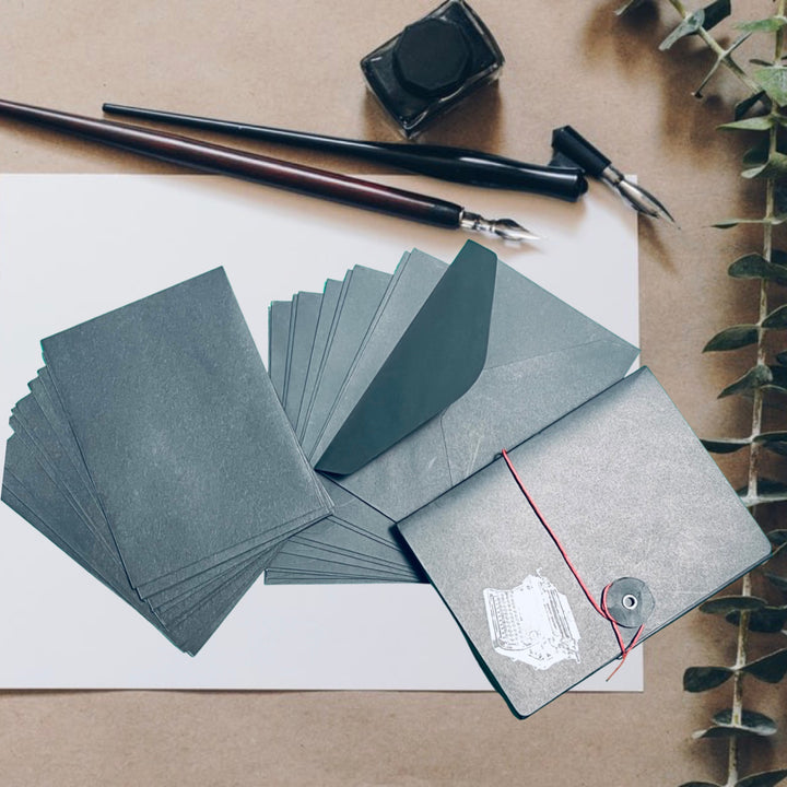 SOF - Sort Konvolut Sæt - A6 Størrelse Med Sort Papir - 10stk
