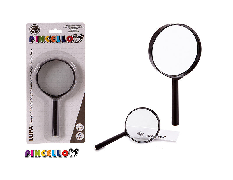 Glass magnifier with handle diam 6cm