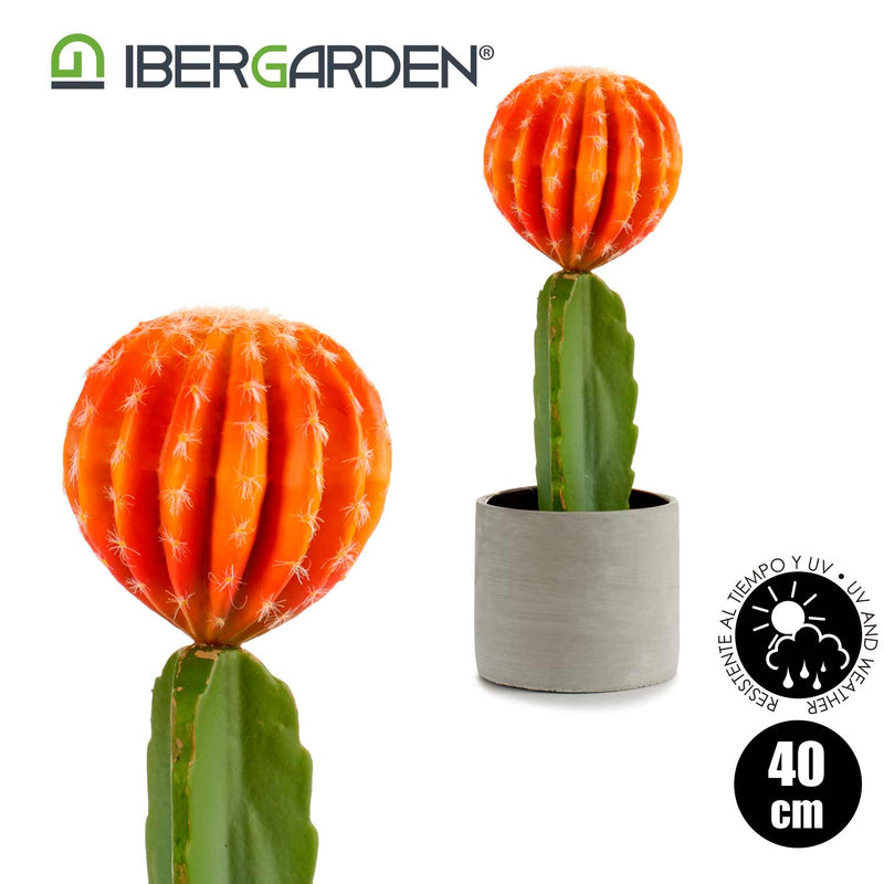 Ibergarden - Kunstig kaktus med kaktusfrugt i toppen 40cm
