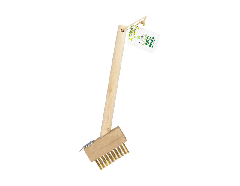 STEEL AND WOOD PATIO BRUSH